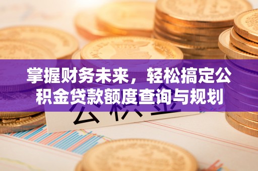 桥西掌握财务未来，轻松搞定公积金贷款额度查询与规划