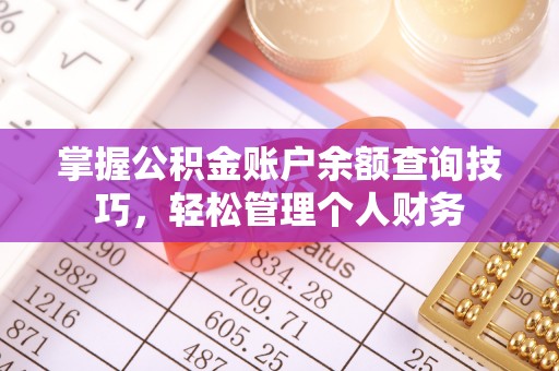 桥西掌握公积金账户余额查询技巧，轻松管理个人财务