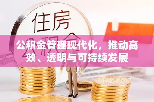 桥西公积金管理现代化，推动高效、透明与可持续发展