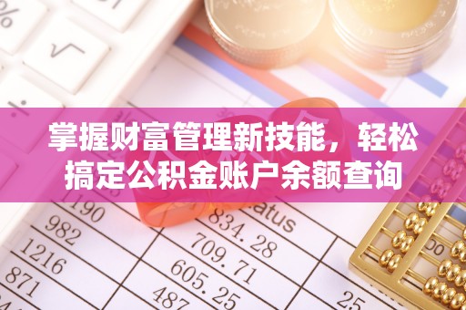 桥西掌握财富管理新技能，轻松搞定公积金账户余额查询