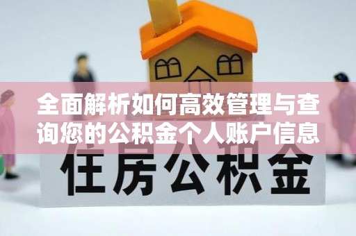 桥西全面解析如何高效管理与查询您的公积金个人账户信息