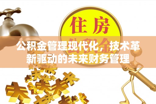 桥西公积金管理现代化，技术革新驱动的未来财务管理